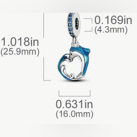 925 DOLPHIN HEART-NEW - Picture 4 of 7